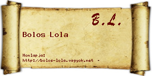 Bolos Lola névjegykártya